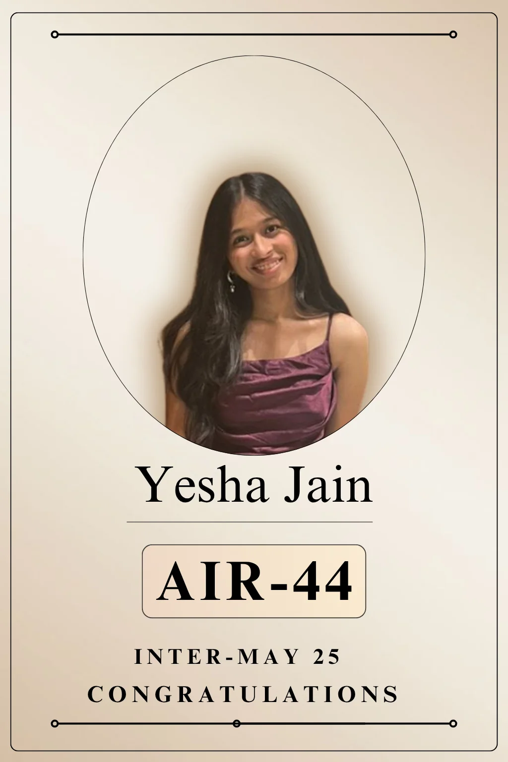 Yesha Jain May 2025